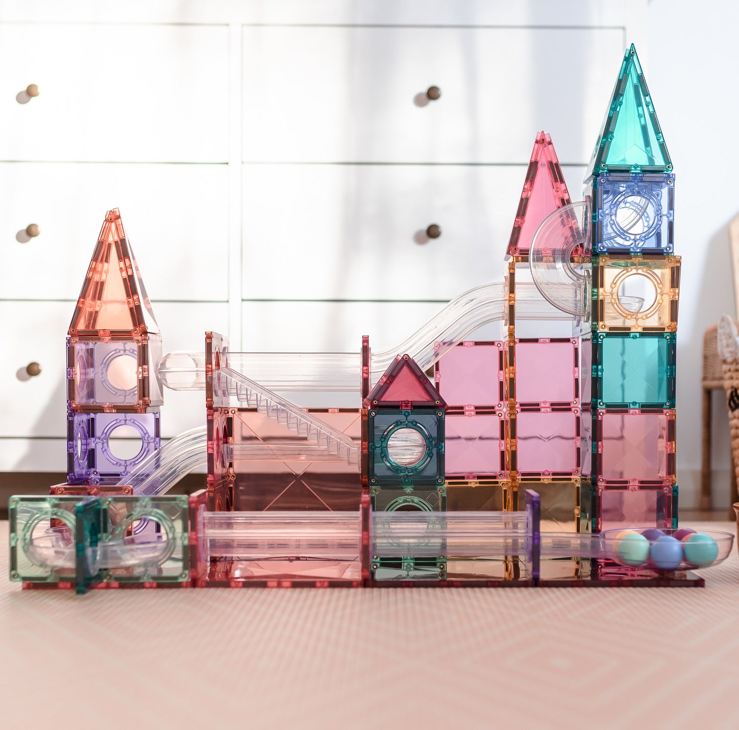 CONNETIX Tiles - Pastel Ball Run Pack 106 Pieces