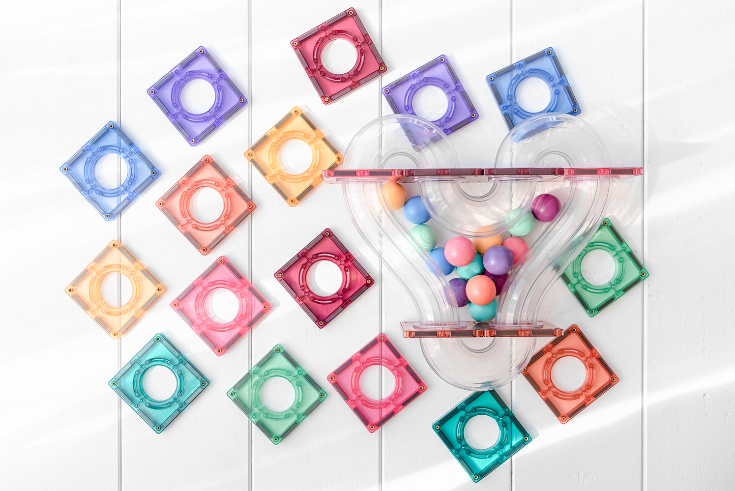 CONNETIX Tiles - Pastel Ball Run Pack 106 Pieces