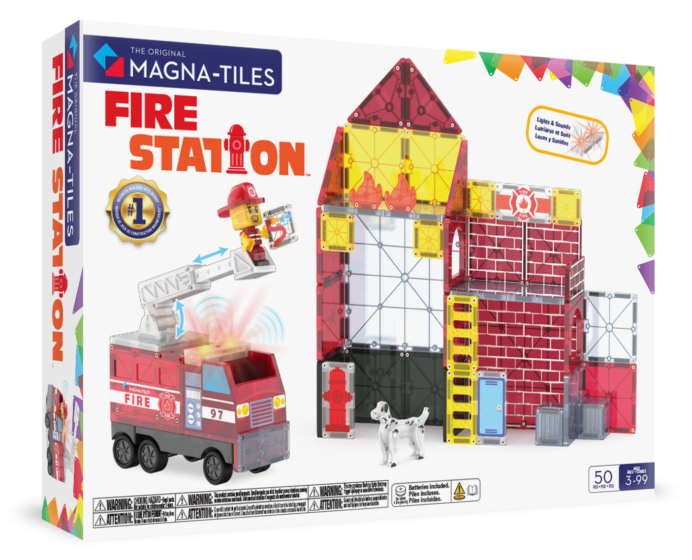 MAGNA-TILES® Fire Station 50-Piece Set