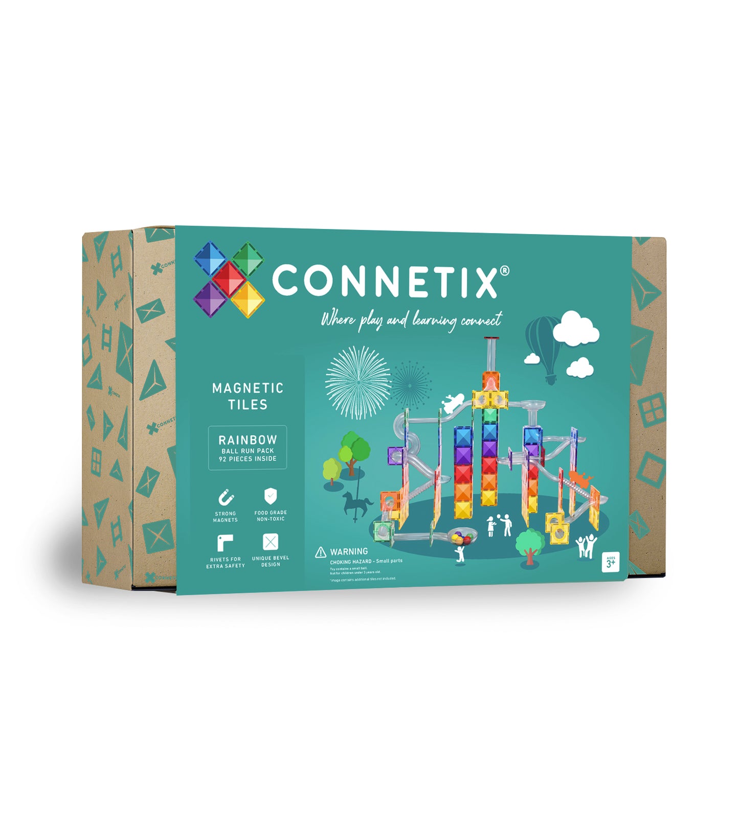 CONNETIX Tiles - Rainbow Ball Run Pack 92 pieces