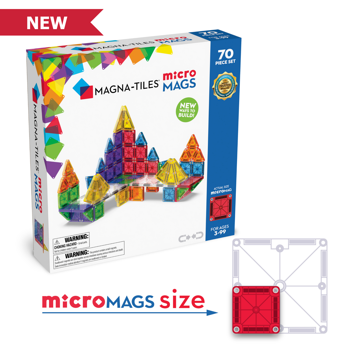 MAGNA-TILES® MicroMAGS 70-Piece Deluxe Set