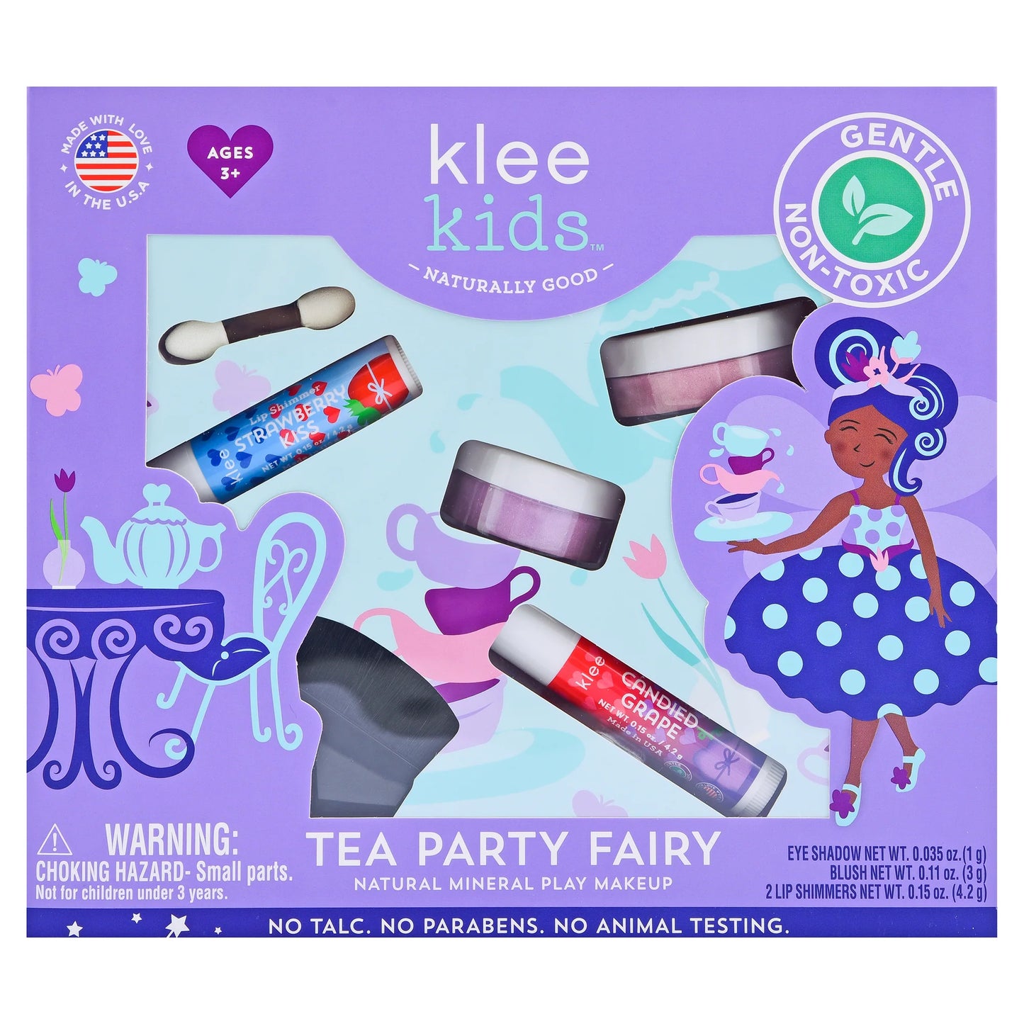 Tea Party Fairy - Klee Kids Play Makeup Loose Powder Set