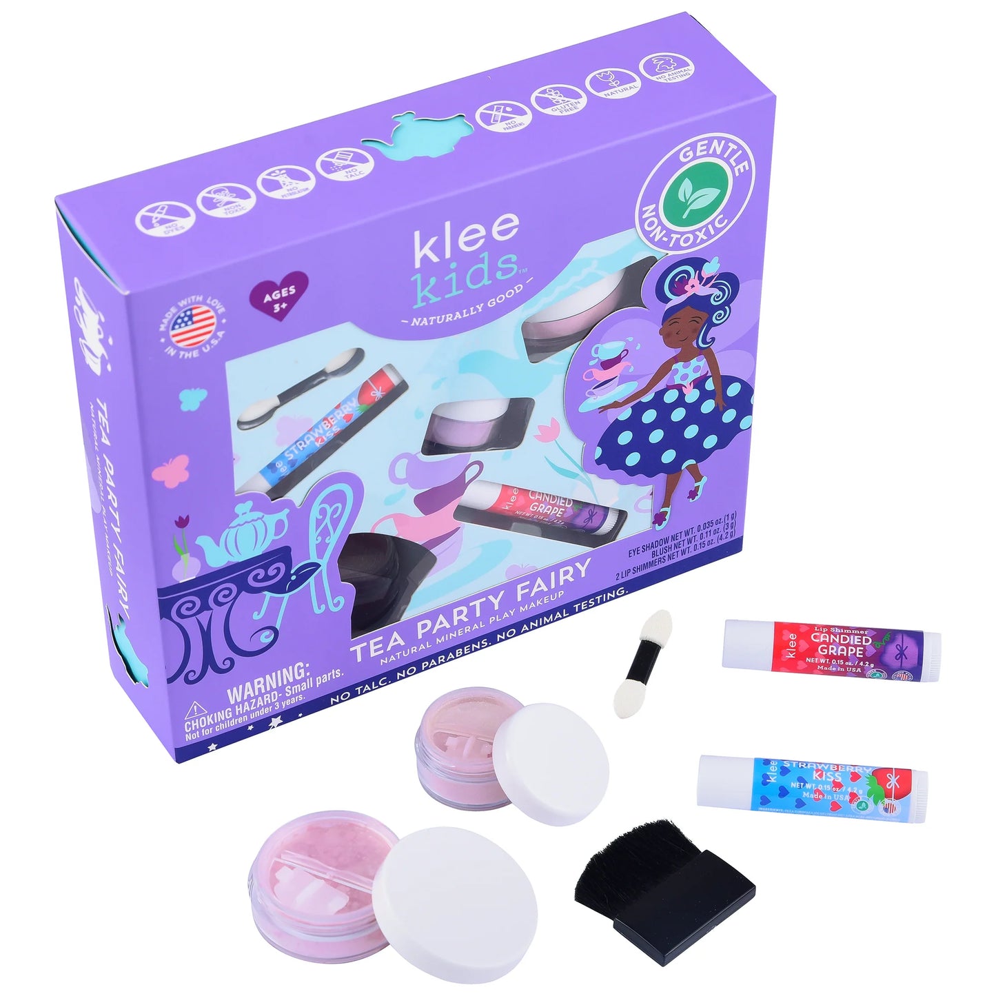 Tea Party Fairy - Klee Kids Play Makeup Loose Powder Set