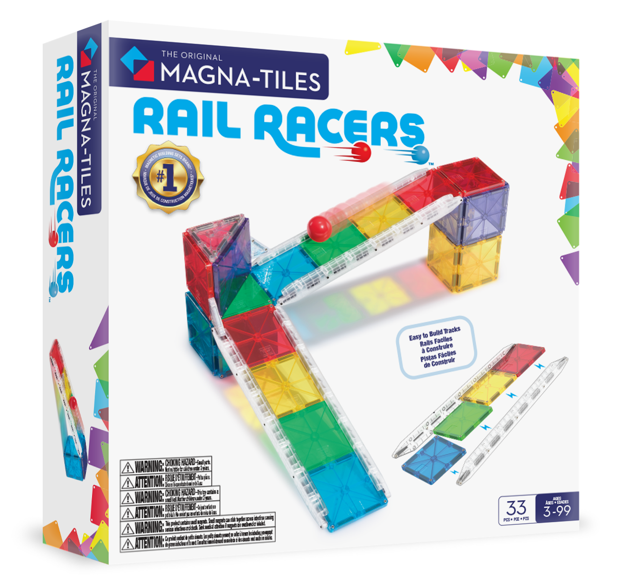 Magna-Tiles® Rail Racers 33-Piece Set