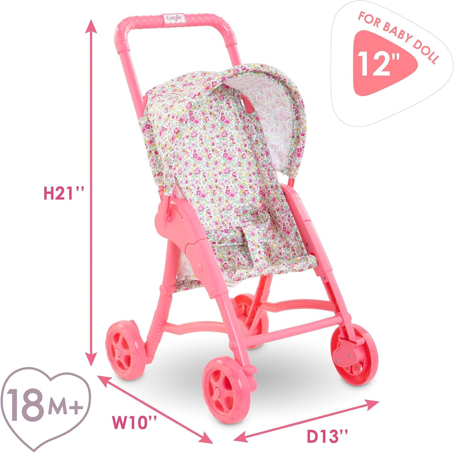 Foldable Baby Doll Stroller Set for 12" Dolls
