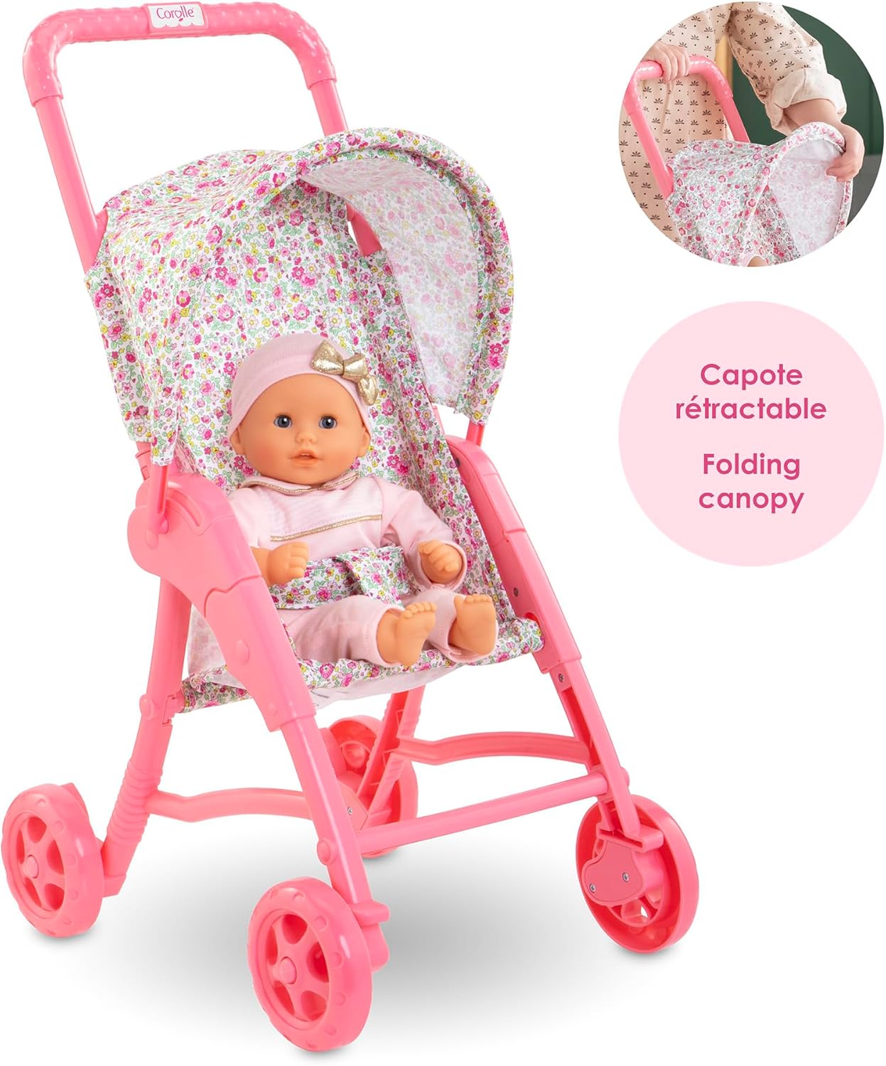 Foldable Baby Doll Stroller Set for 12" Dolls
