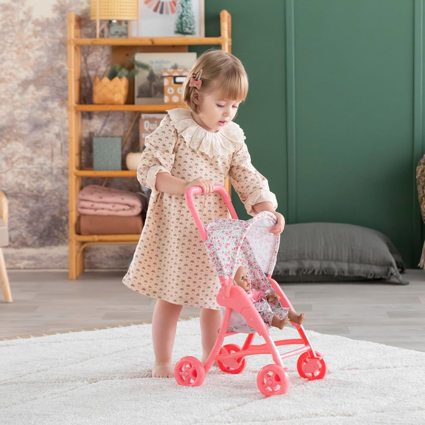 Foldable Baby Doll Stroller Set for 12" Dolls