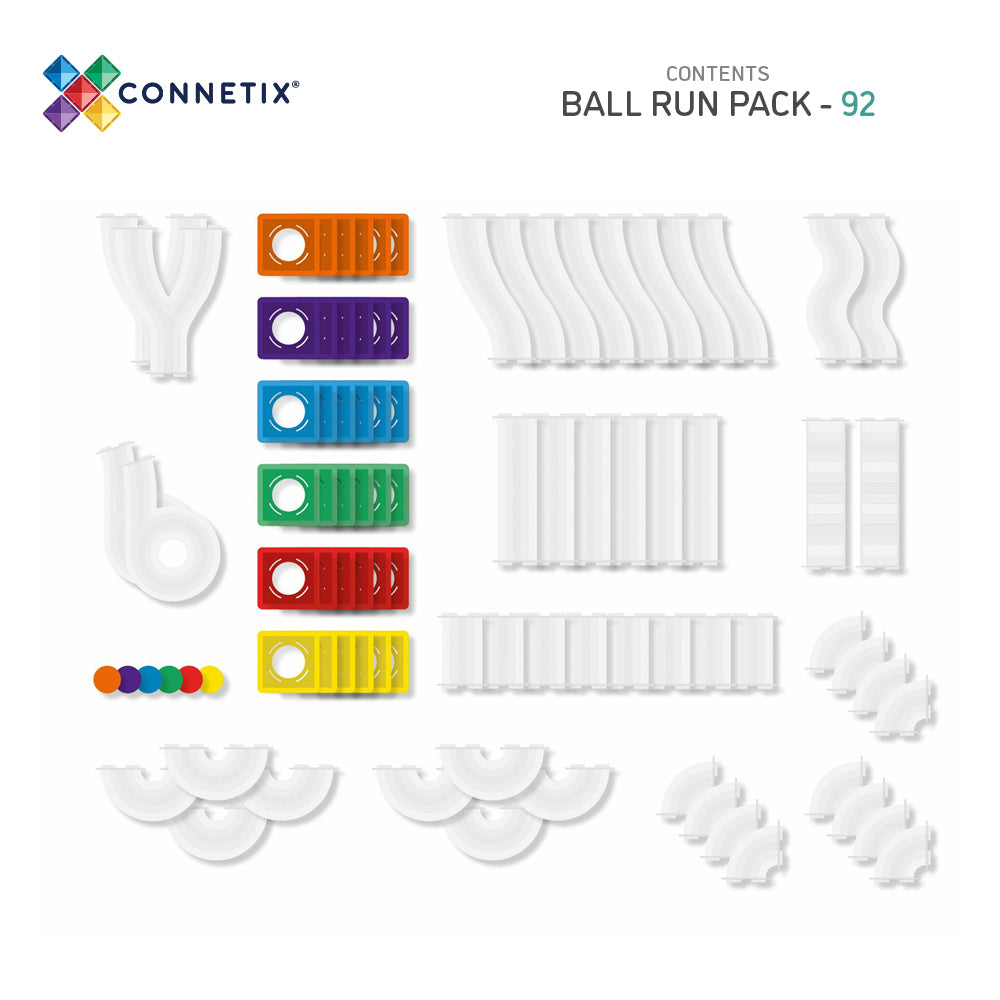 CONNETIX Tiles - Rainbow Ball Run Pack 92 pieces