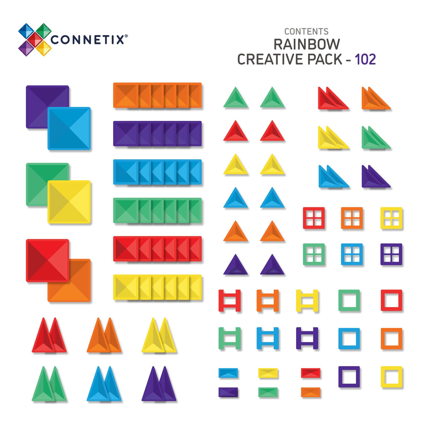 CONNETIX Tiles - Rainbow Creative Pack 102 Pieces