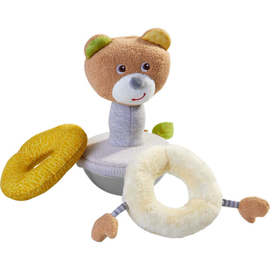 Roly Poly Bear Wobbling Soft Baby Toy with Stacking Rings