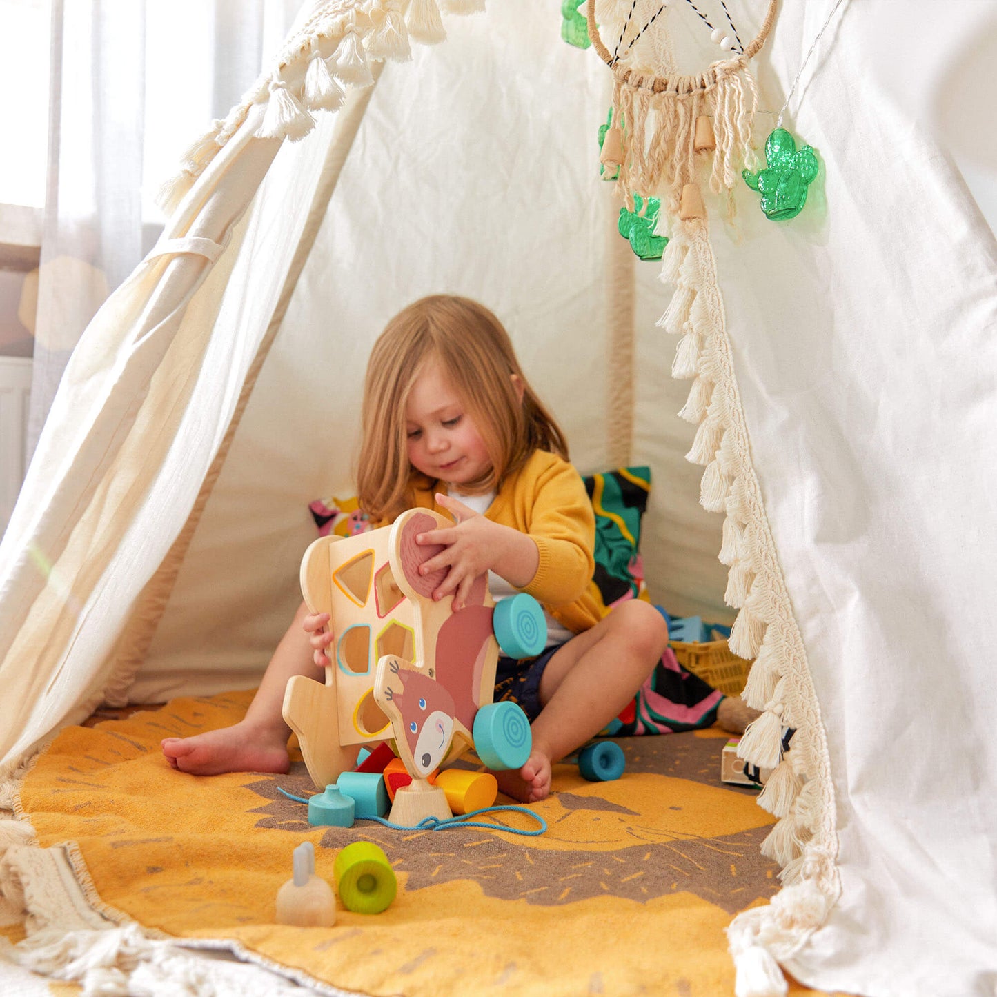 Squirrel Pull Along Toy Sorting Box