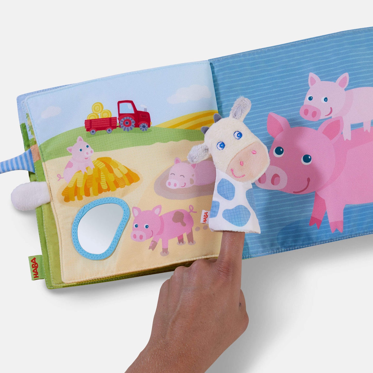 Down on the Farm Soft Book with Cow Puppet